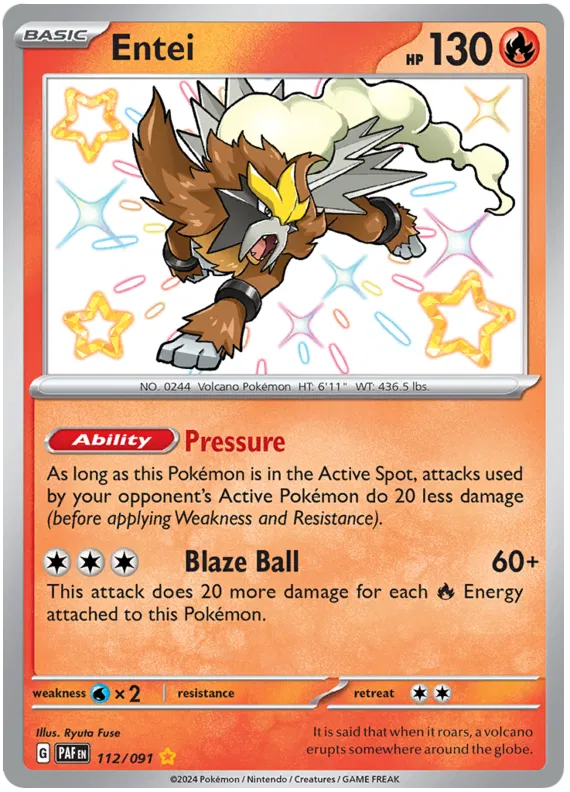 Entei 112/091 Paldean Fates