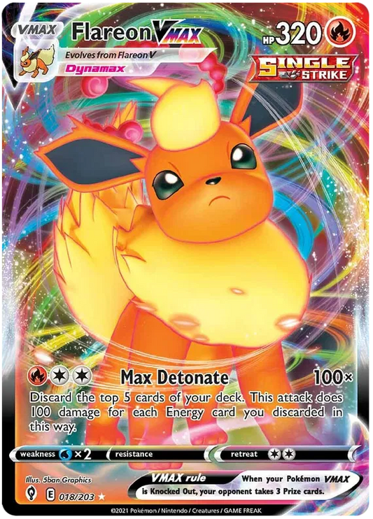 Flareon VMAX 18/203 Sword & Shield Evolving Skies
