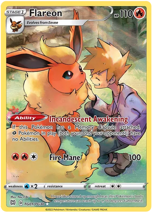 Flareon TG01/TG30 Sword & Shield Brilliant Stars Trainer Gallery