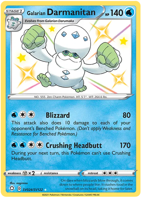Galarian Darmanitan SV024/SV122 Sword & Shield Shining Fates