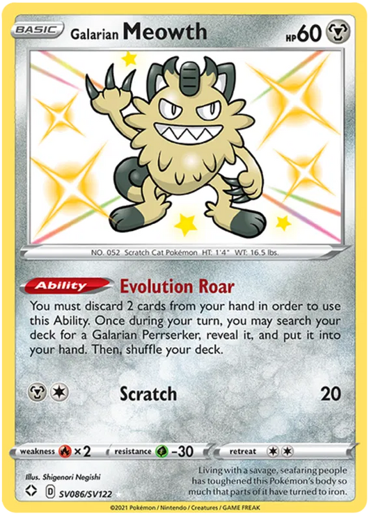 Galarian Meowth SV086/SV122 Shining Fates