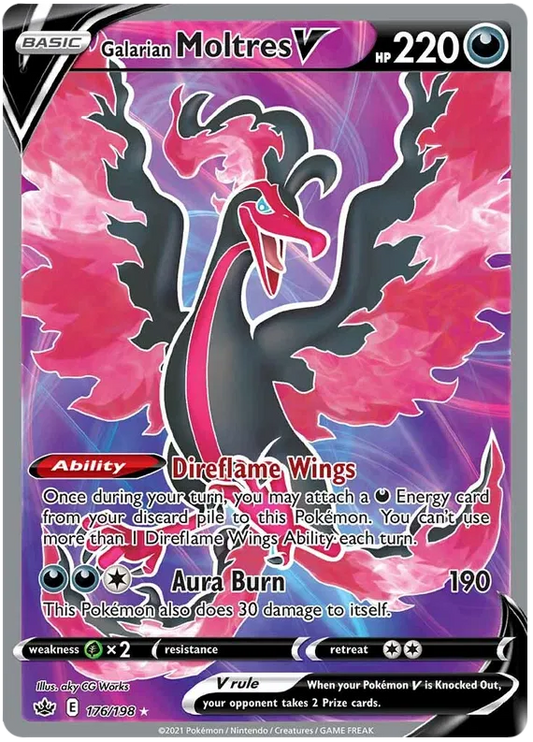 Galarian Moltres V 176/198 Sword & Shield Chilling Reign