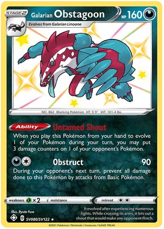 Galarian Obstagoon SV080/SV122 Shining Fates