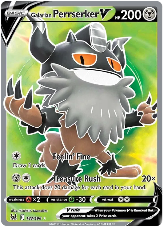 Galarian Perrserker V 183/196 Lost Origin