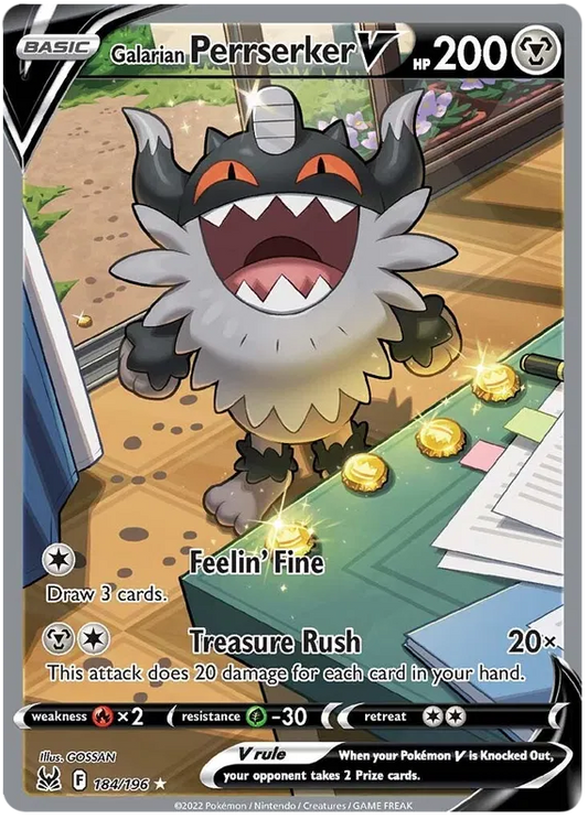 Galarian Perrserker V 184/196 Lost Origin