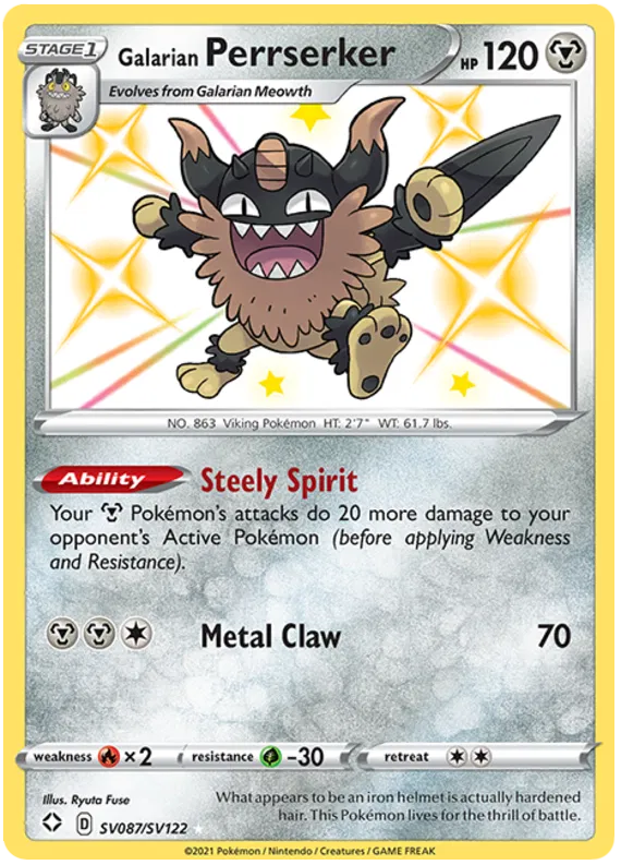Galarian Perrserker SV087/SV122 Shining Fates