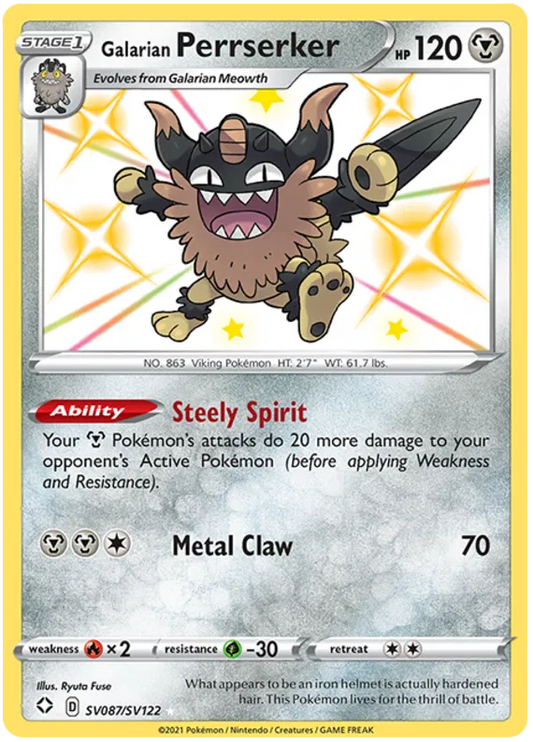 Galarian Perrserker SV087/SV122 Shining Fates