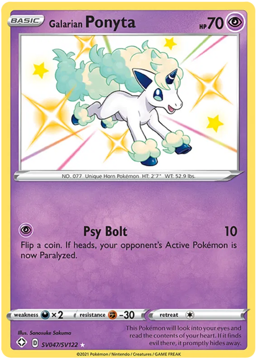 Galarian Ponyta SV047/SV122 Sword & Shield Shining Fates
