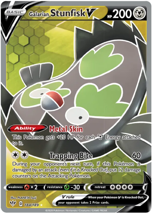 Galarian Stunfisk V 184/189 Darkness Ablaze