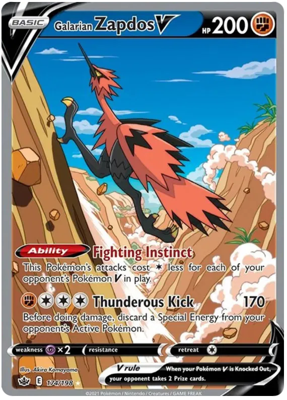 Galarian Zapdos V 174/198 Sword & Shield Chilling Reign