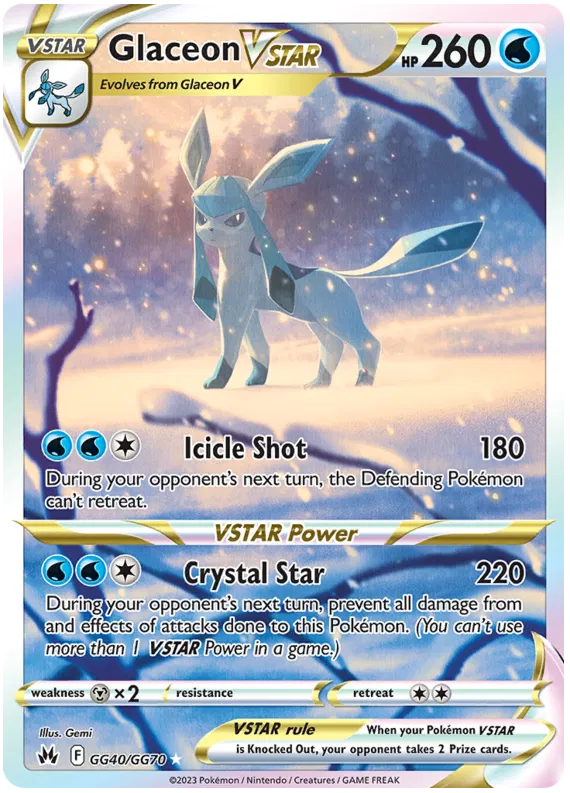 Glaceon VSTAR GG40/GG70 Crown Zenith Galarian Gallery