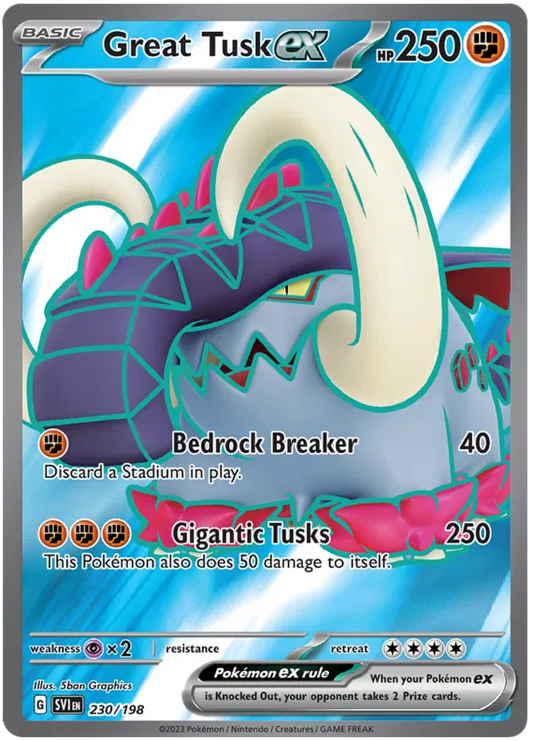 Great Tusk ex 230/198 Scarlet  Violet Base Set