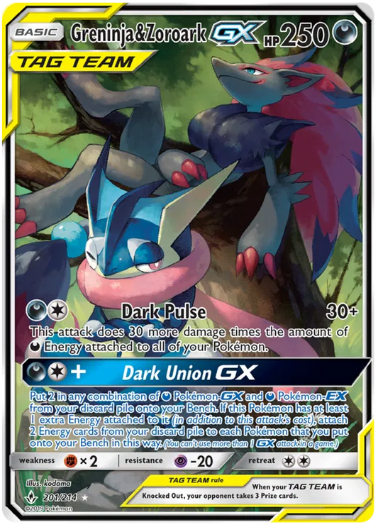 Greninja & Zoroark GX 201/214 Unbroken Bonds
