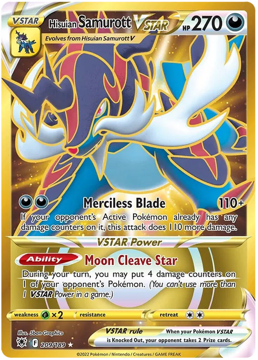 Hisuian Samurott VSTAR 209/189 Sword & Shield Astral Radiance