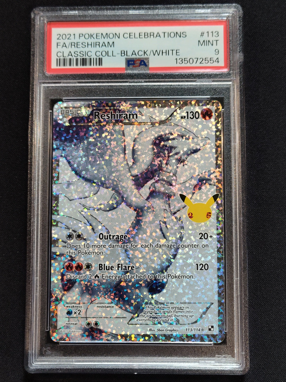Reshiram 113/114 Celebrations PSA 9