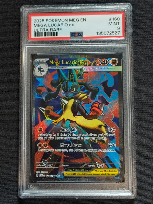 Mega Lucario ex 160/132 Mega Evolution PSA 9