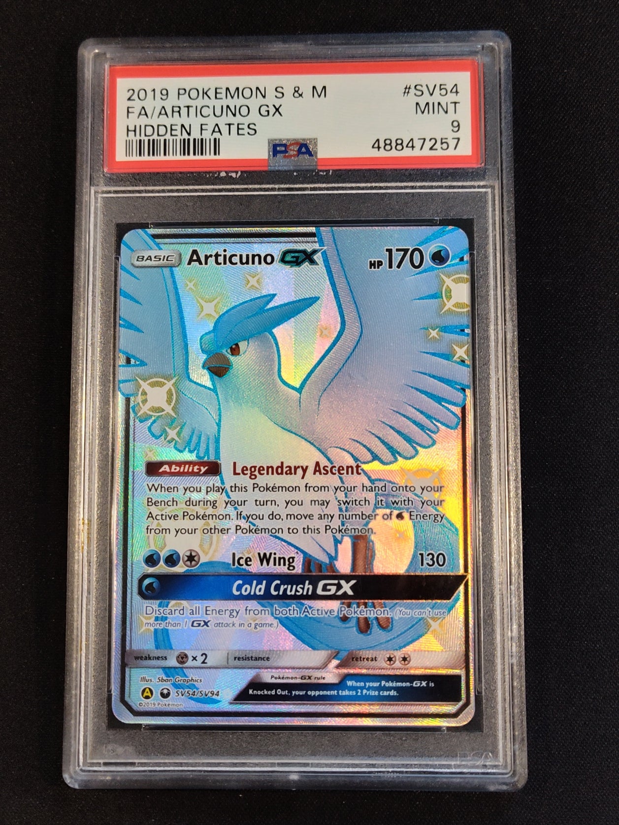 Articuno GX SV54/SV94 Hidden Fates PSA 9