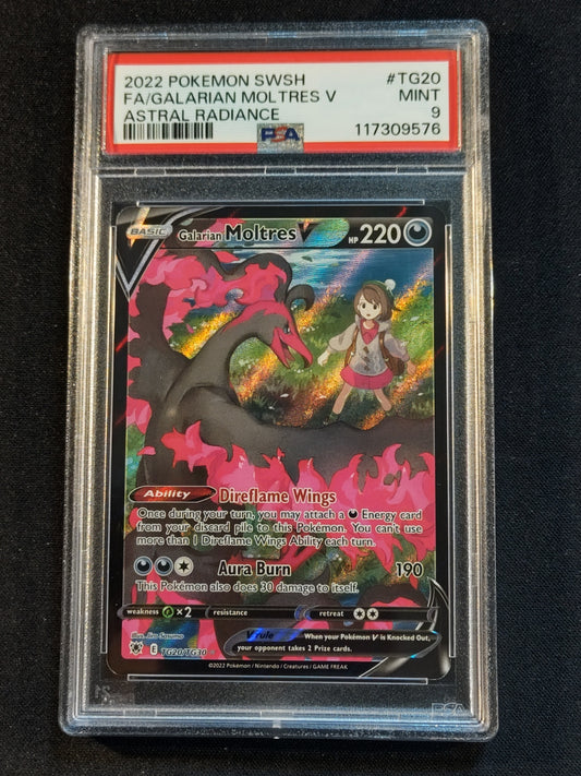 Galarian Moltres V TG20/TG30 Astral Radiance Trainer Gallery PSA 9