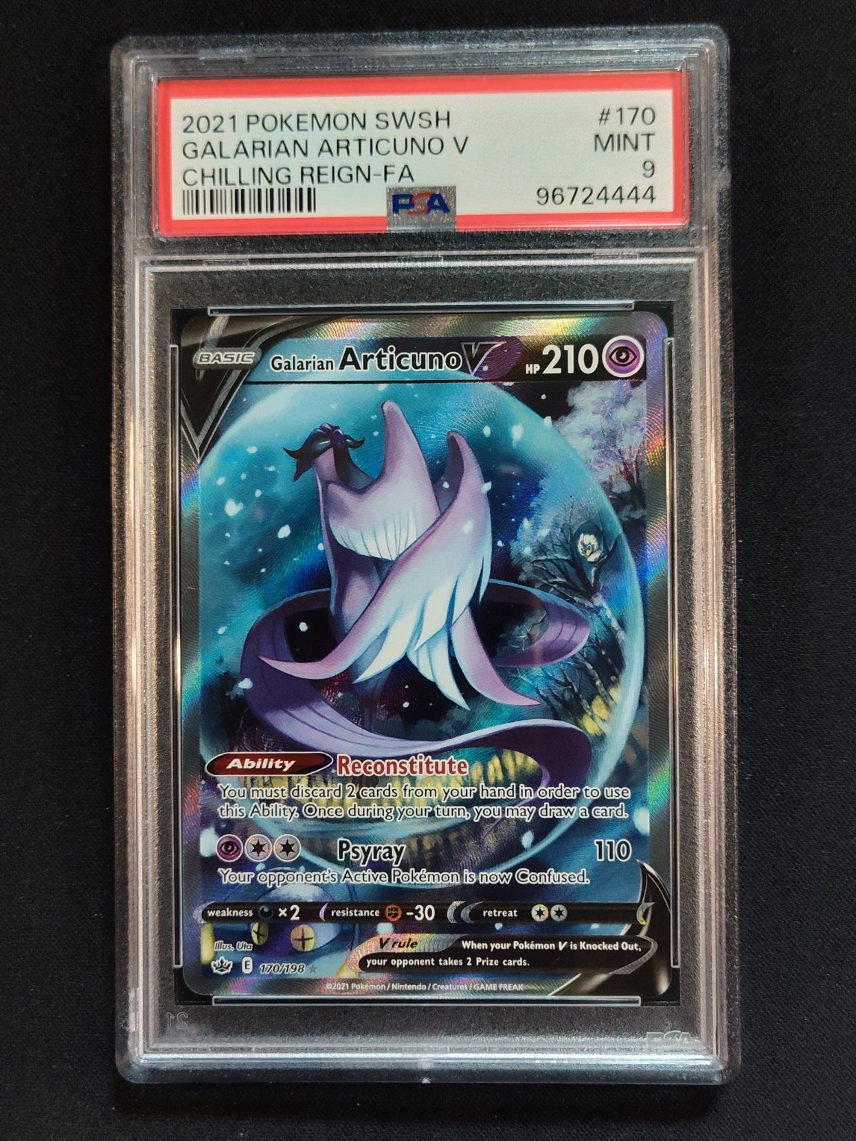 Galarian Articuno V 170/198 Sword & Shield Chilling Reign PSA 9