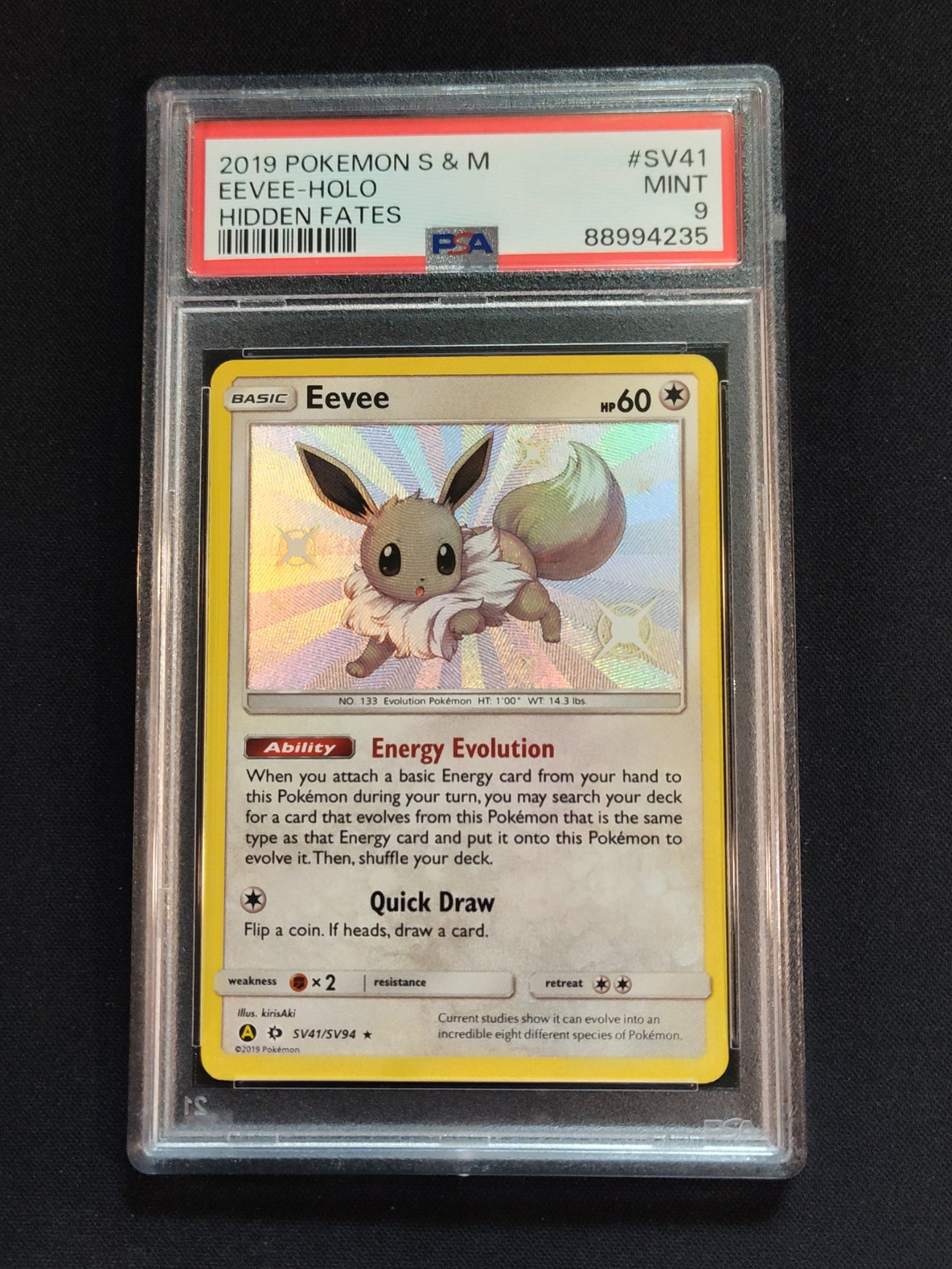 Eevee SV41/SV94 Hidden Fates PSA 9