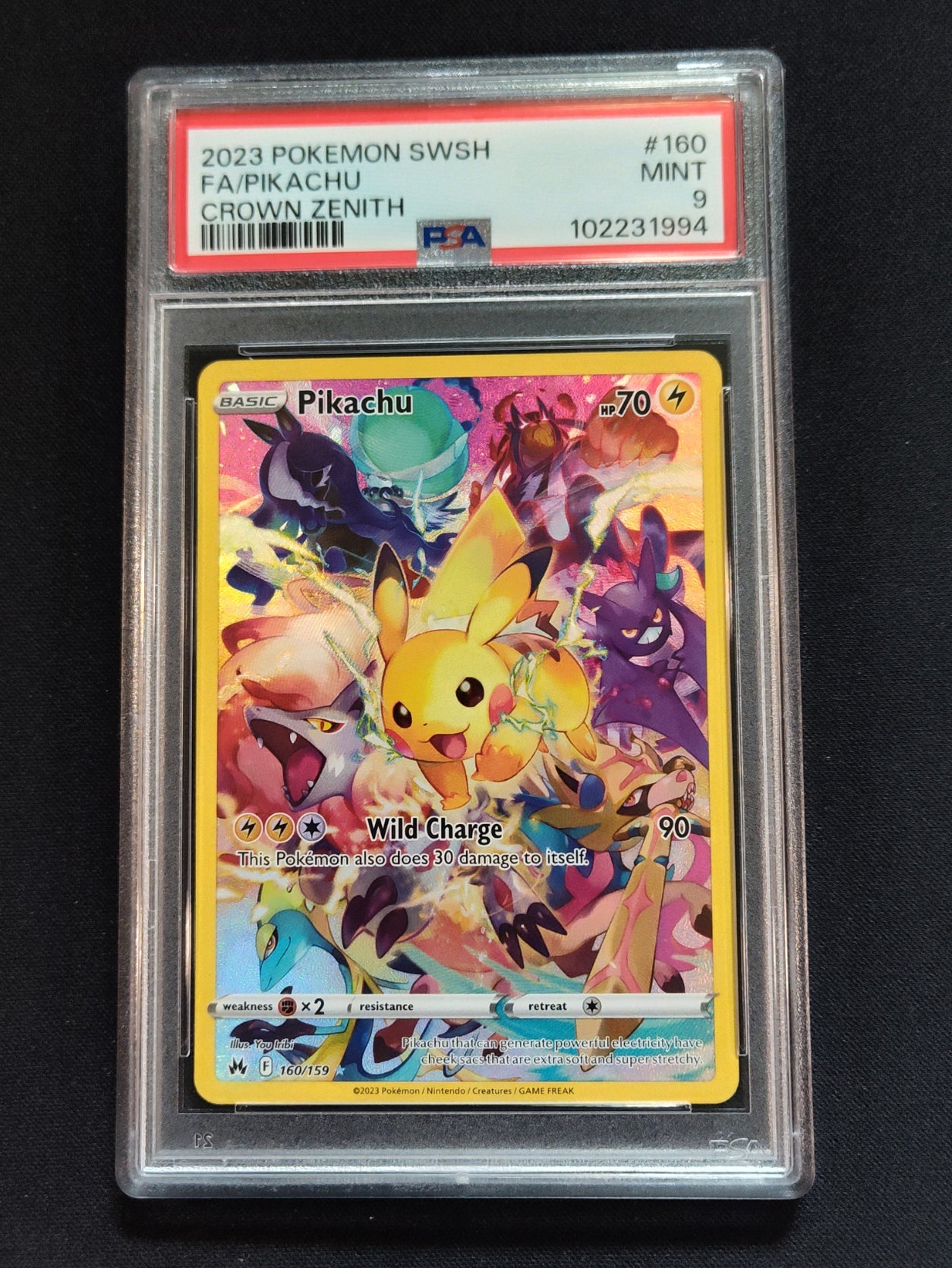 Pikachu 160/159 Crown Zenith PSA 9