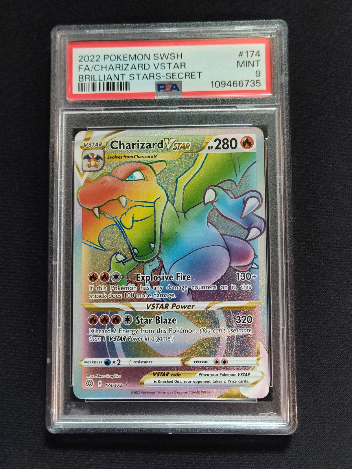 Charizard VSTAR 174/172 Sword & Shield Brilliant Stars PSA 9