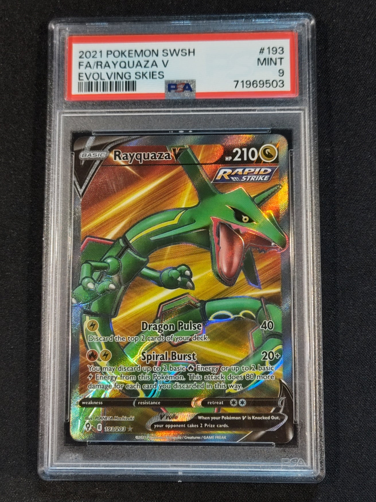 Rayquaza V 193/203 Evolving Skies PSA 9