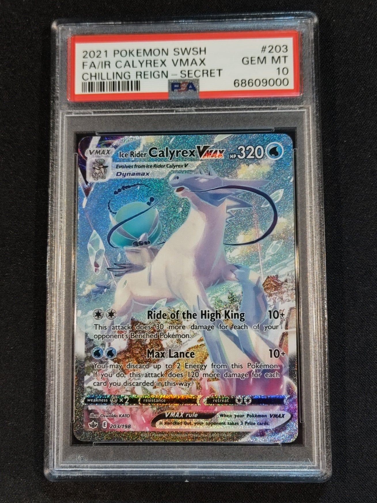 Ice Rider Calyrex VMAX 203/198 Chilling Reign PSA 10