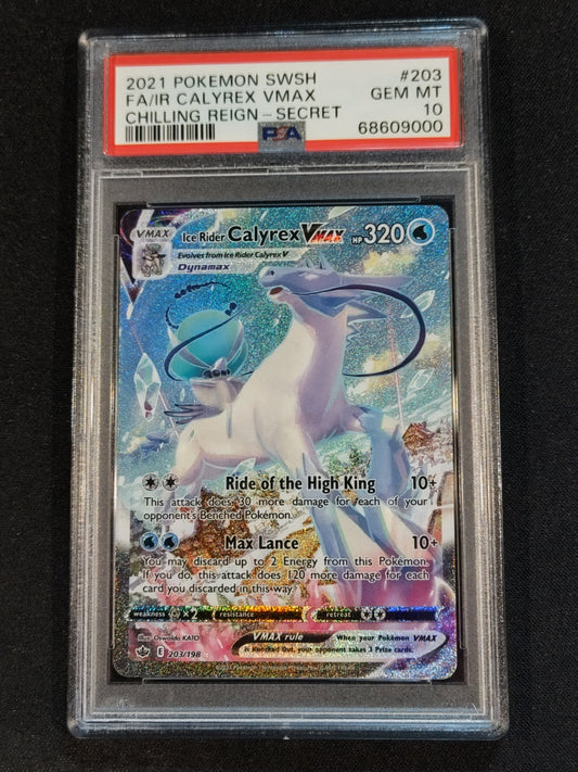 Ice Rider Calyrex VMAX 203/198 Chilling Reign PSA 10