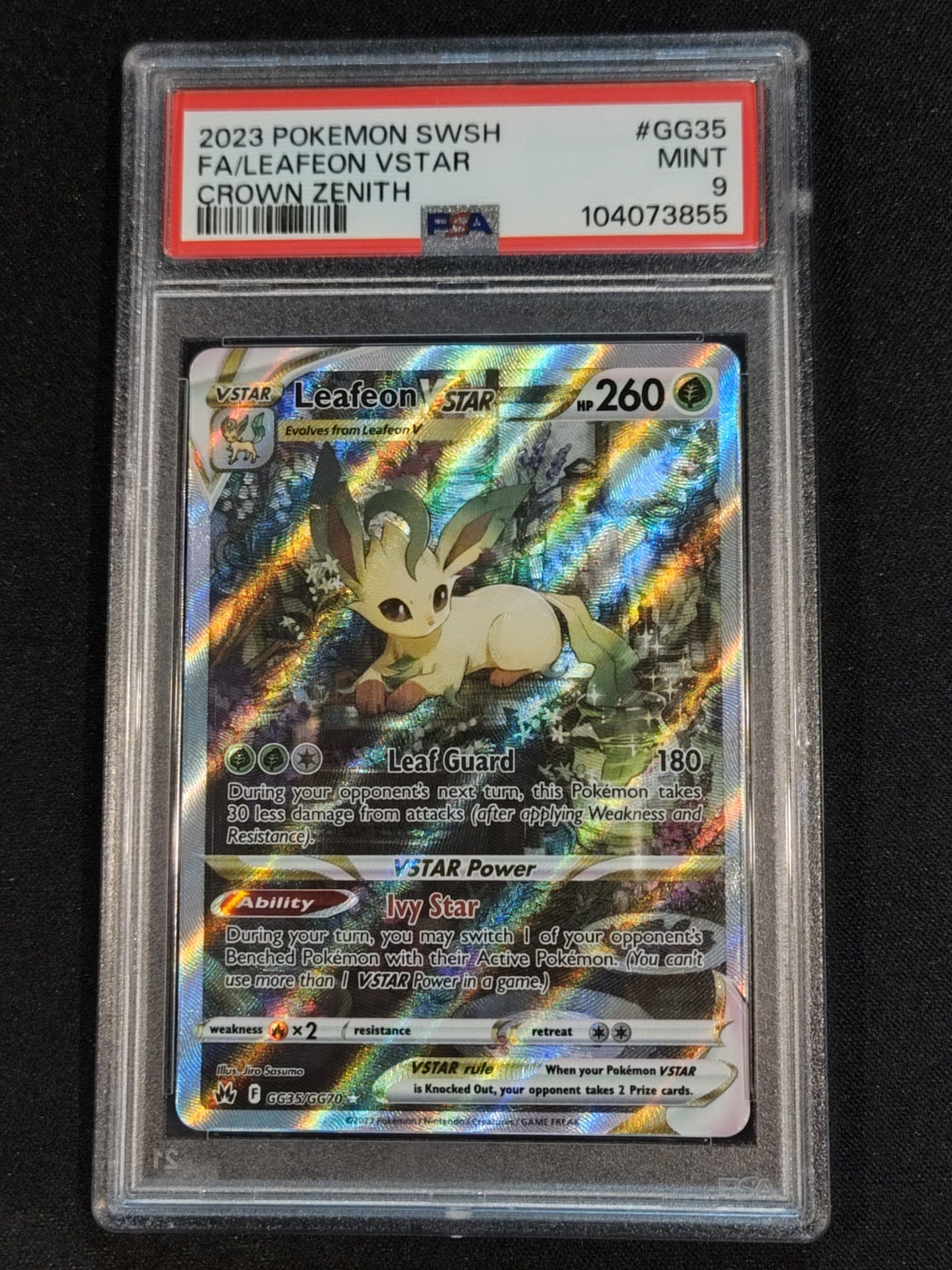 Leafeon VSTAR GG35/GG70 Crown Zenith Galarian Gallery PSA 9
