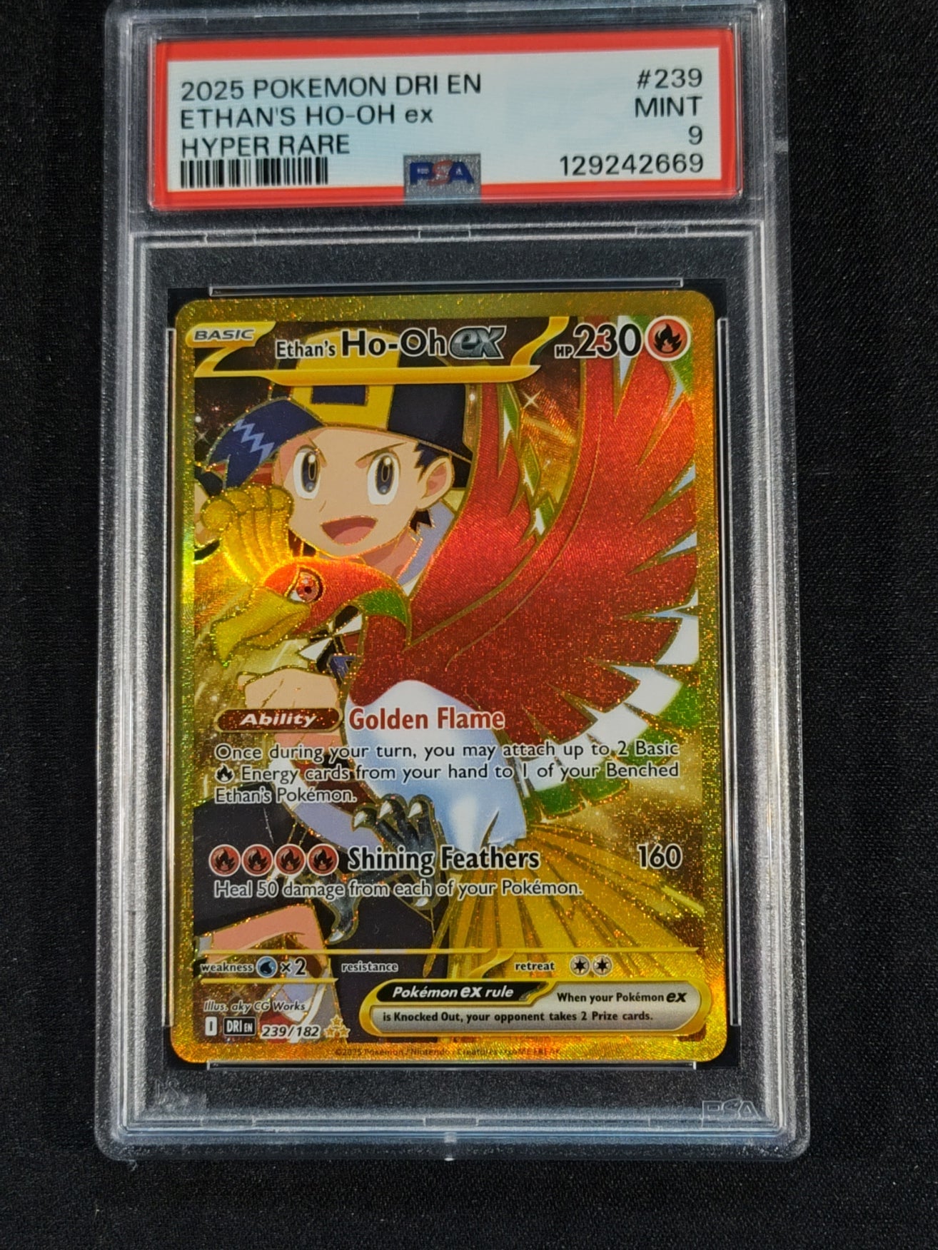 Ethan's Ho-Oh ex 239/182 Destined Rivals PSA 9