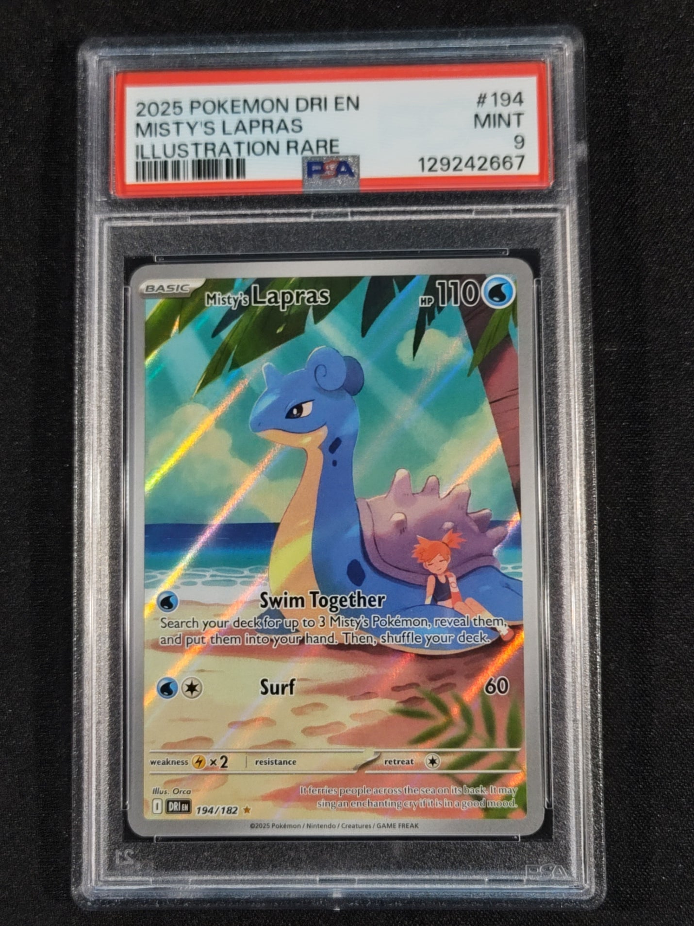 Misty's Lapras 194/182 Destined Rivals PSA 9