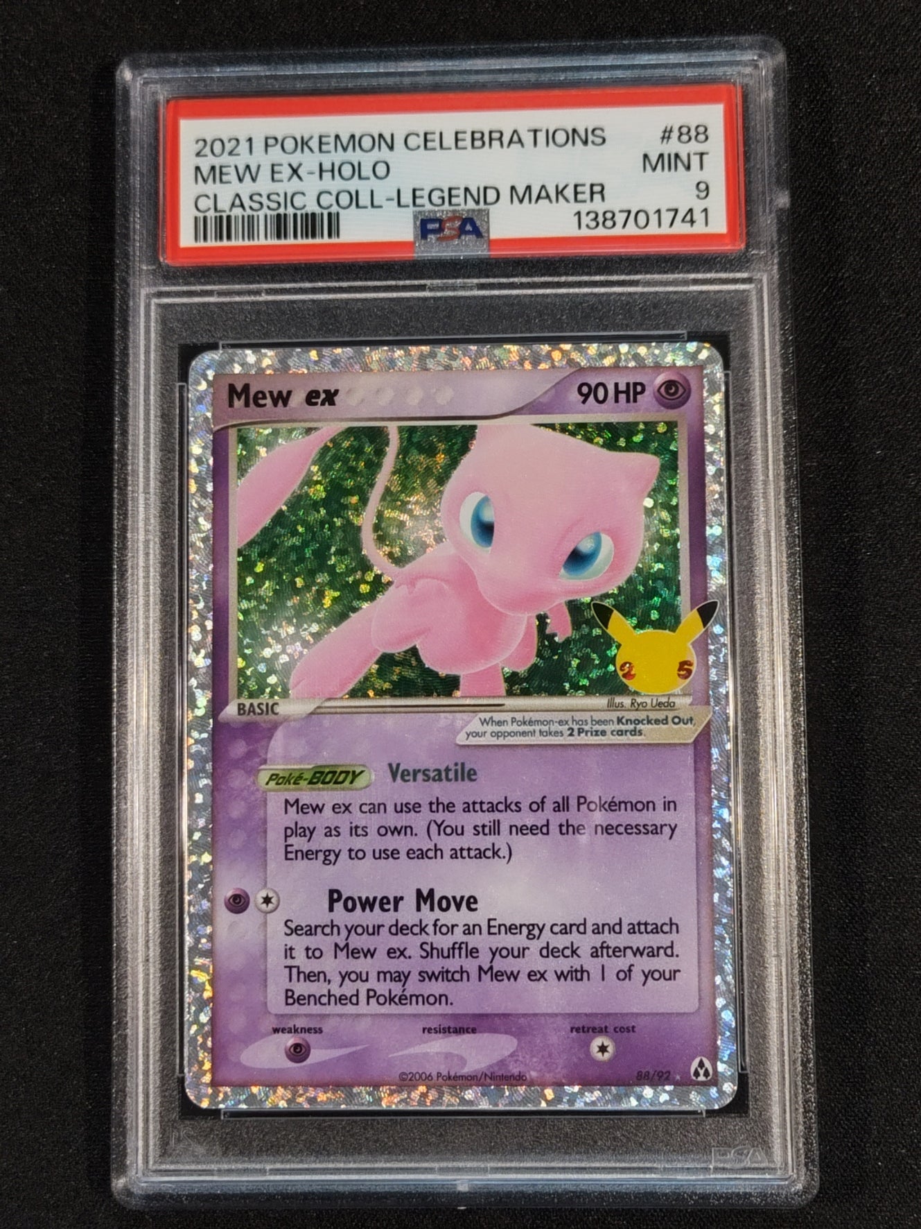 Mew EX 88/92 Sword & Shield Celebrations PSA 9
