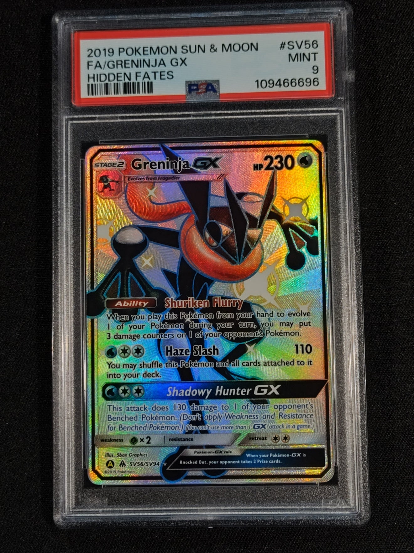 Greninja GX SV56/SV94 Hidden Fates PSA 9
