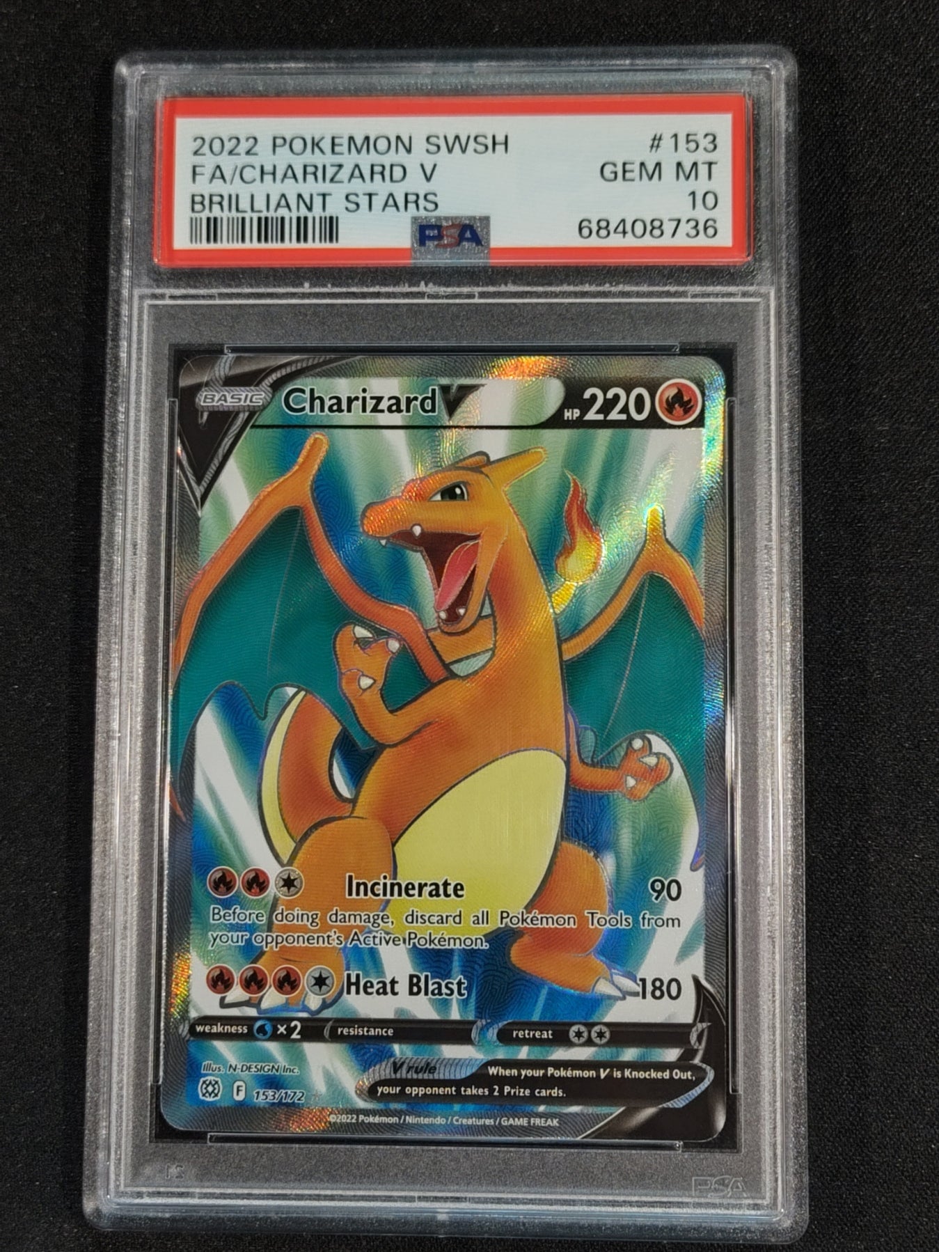 Charizard V 153/172 Brilliant Stars PSA 10