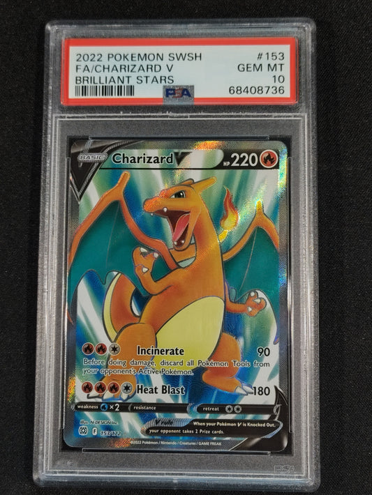 Charizard V 153/172 Brilliant Stars PSA 10