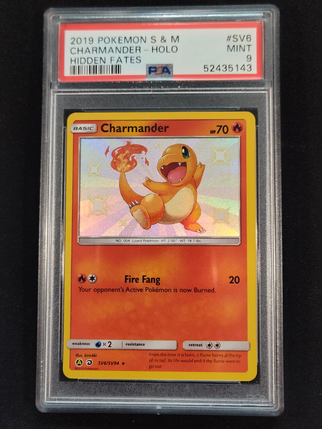 Charmander SV6/SV94 Hidden Fates PSA 9