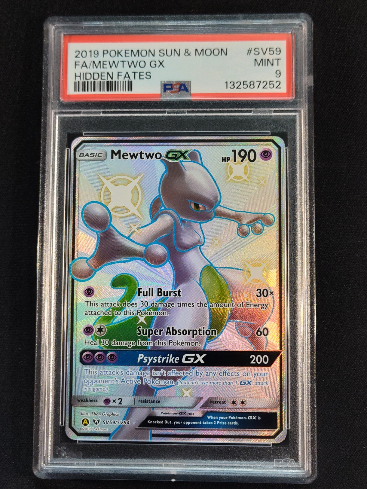 Mewtwo GX SV59/SV94 Hidden Fates PSA 9