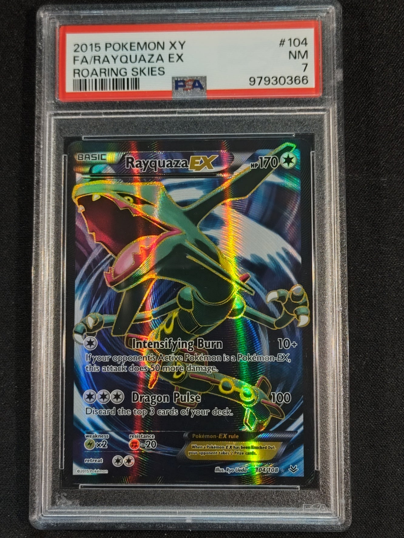 Rayquaza EX 104/108 Roaring Skies PSA 7