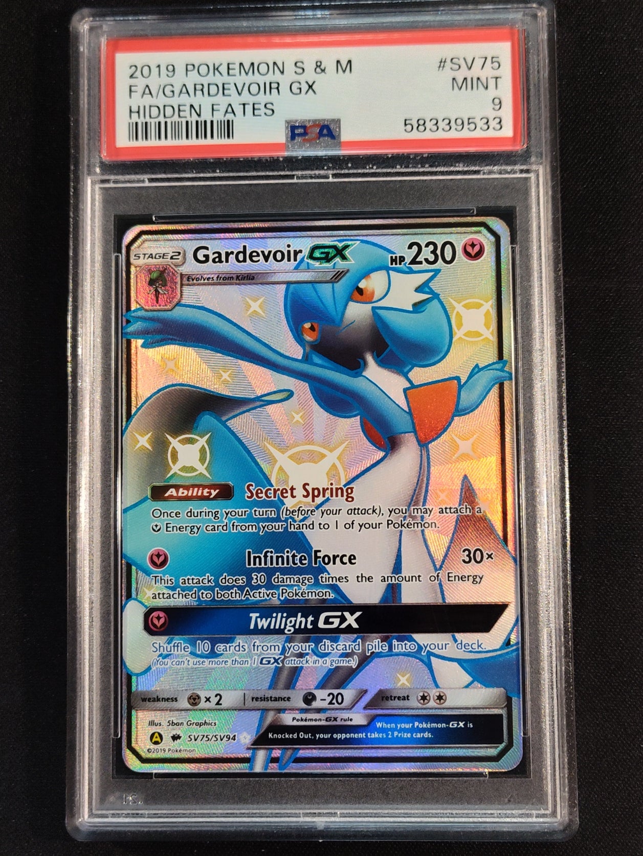 Gardevoir GX SV75/SV94 Hidden Fates PSA 9
