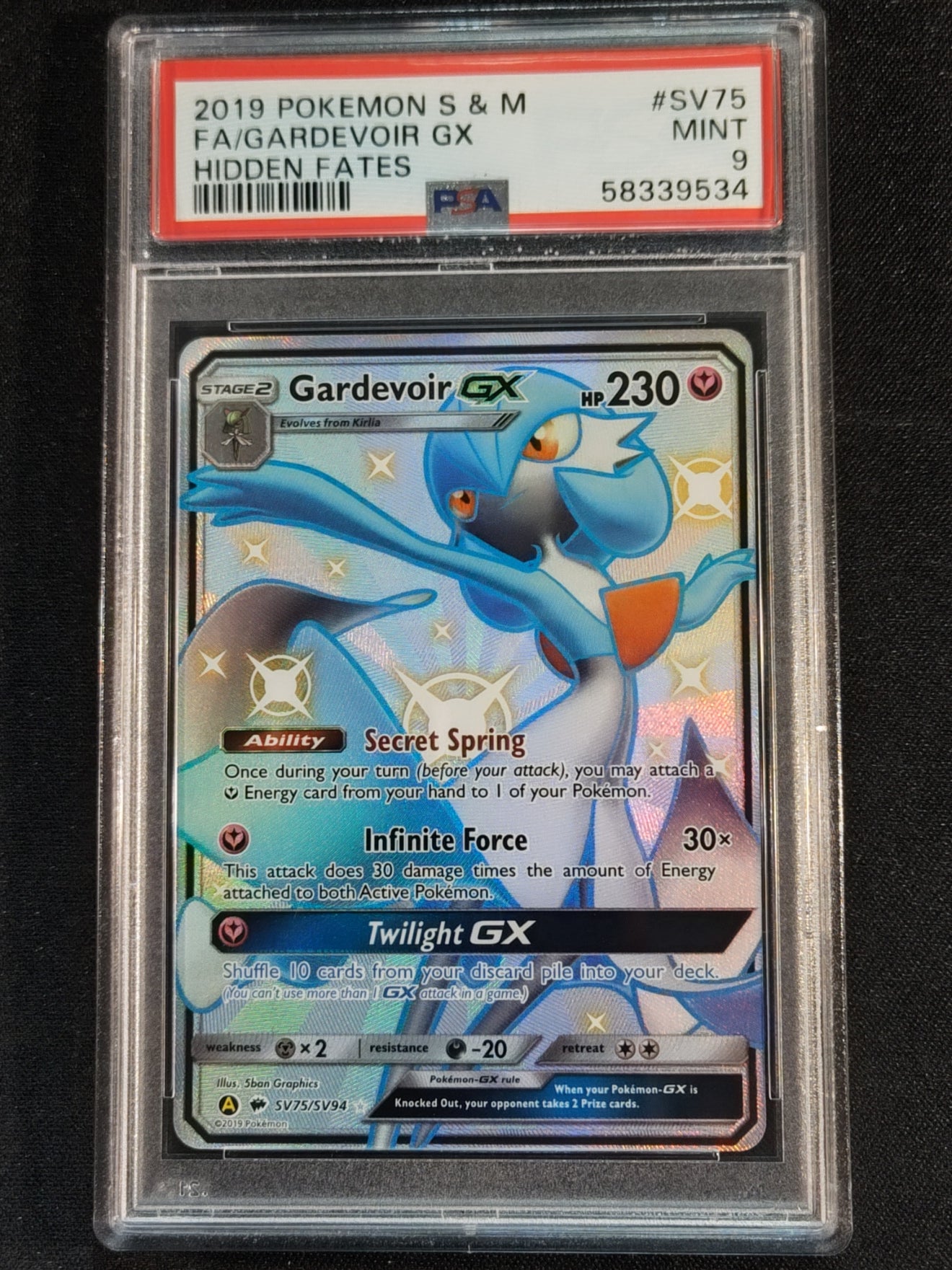 Gardevoir GX SV75/SV94 Hidden Fates PSA 9