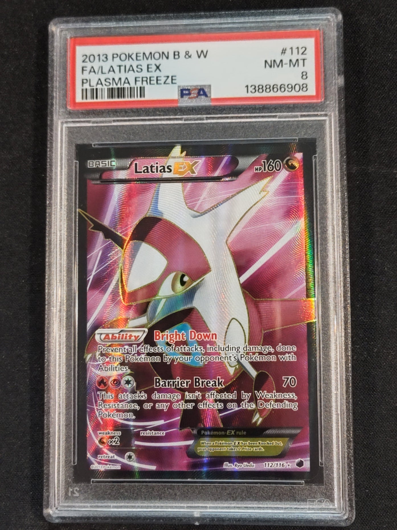 Latias EX 112/116 Plasma Freeze PSA 8