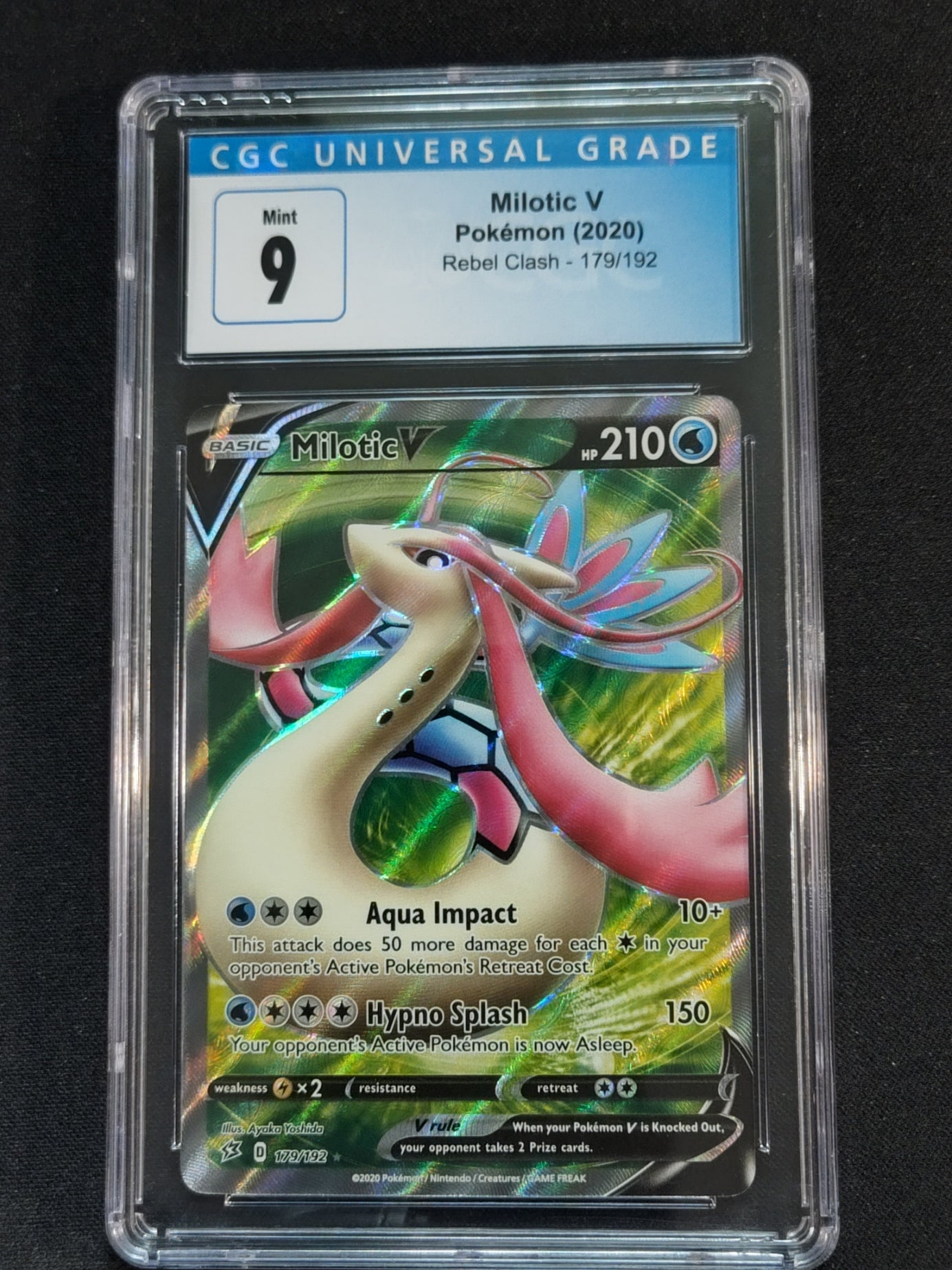 Milotic V 179/192 Sword & Shield Rebel Clash CGC 9