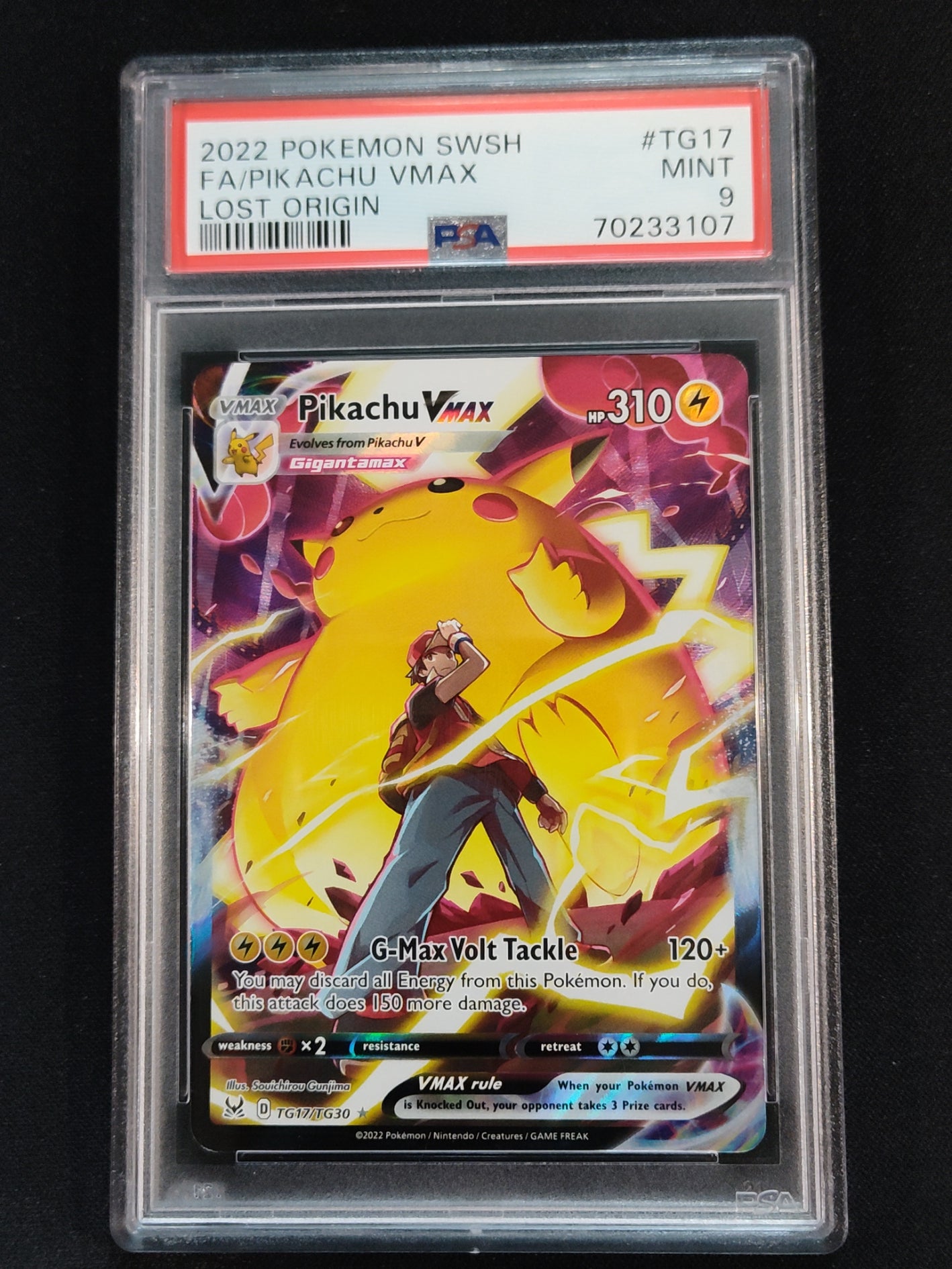 Pikachu VMAX TG17/TG30 Lost Origin Trainer Gallery PSA 9