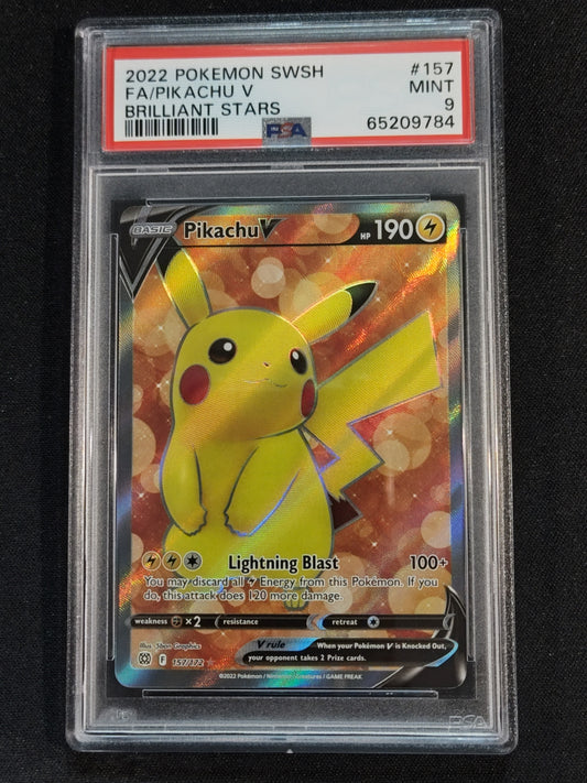 Pikachu V 157/172 Brilliant Stars PSA 9