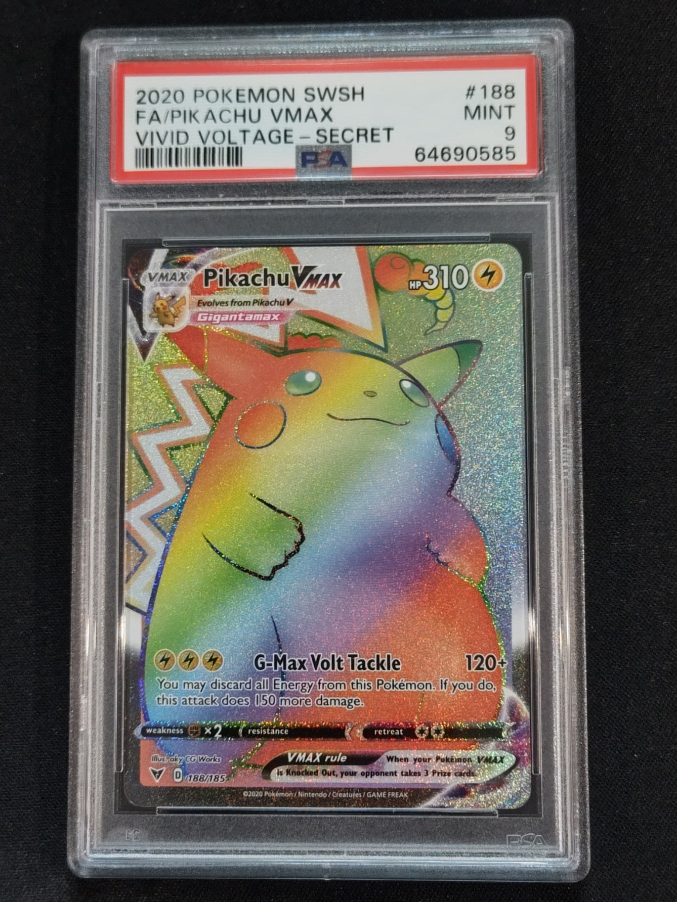 Pikachu VMAX 188/185 Sword & Shield Vivid Voltage PSA 9