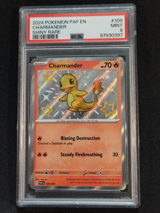 Charmander 109/091 Paldean Fates PSA 9