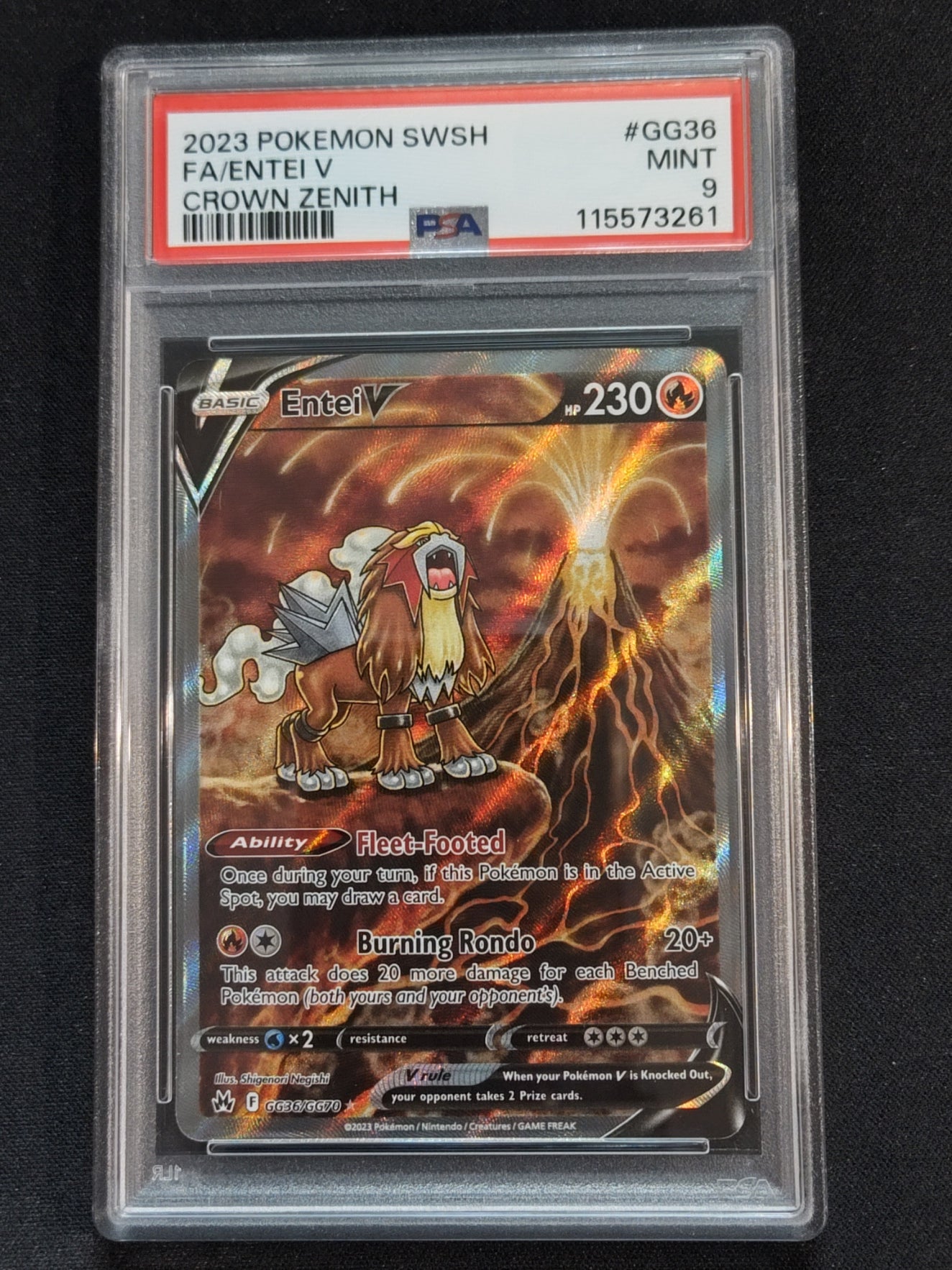 Entei V GG36/GG70 Crown Zenith Galarian Gallery PSA 9