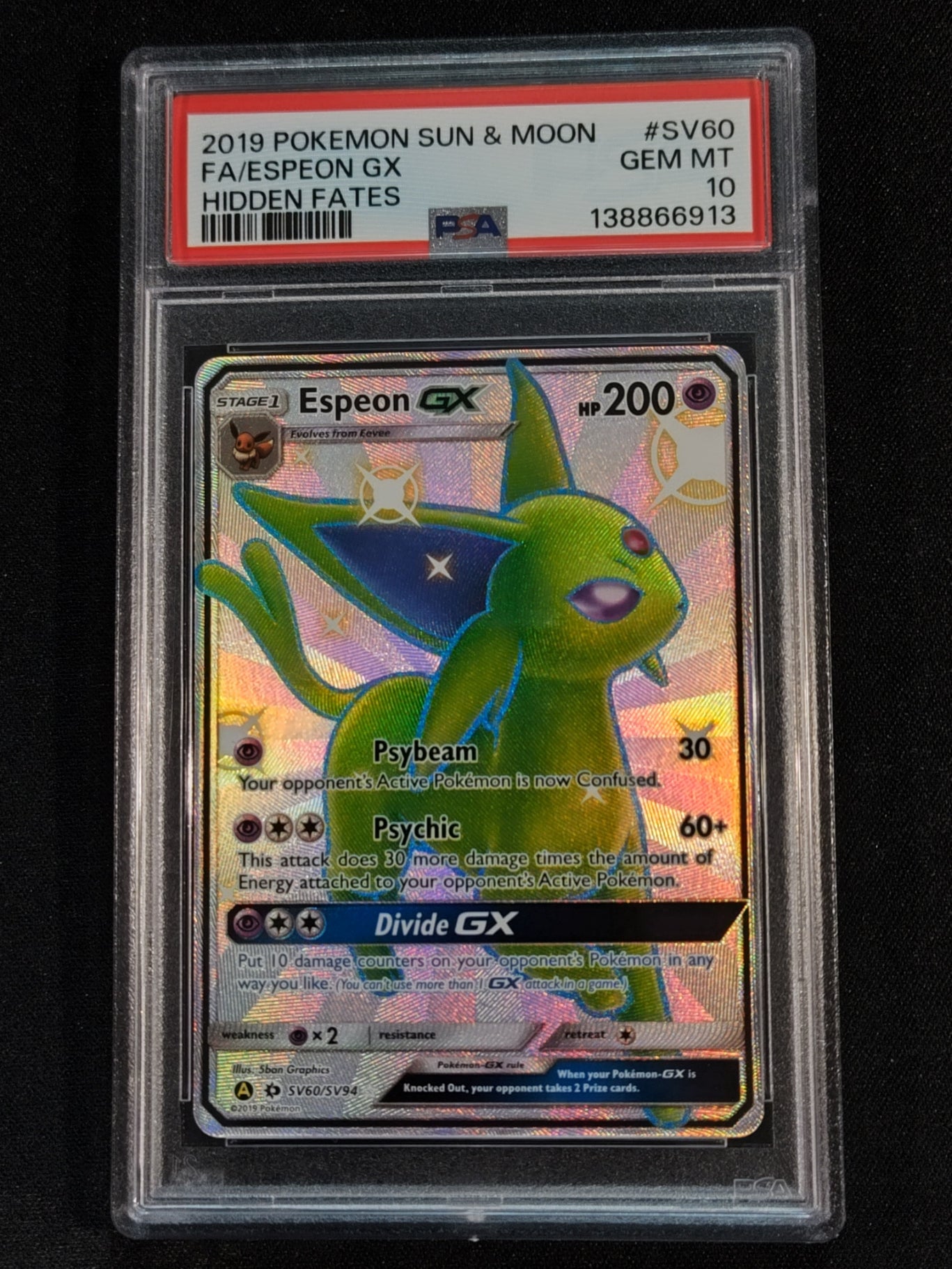 Espeon GX SV60/SV94 Hidden Fates PSA 10