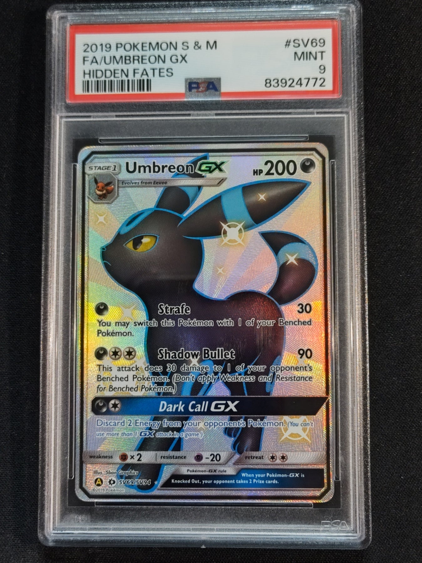 Umbreon GX SV69/SV94 Hidden Fates PSA 9